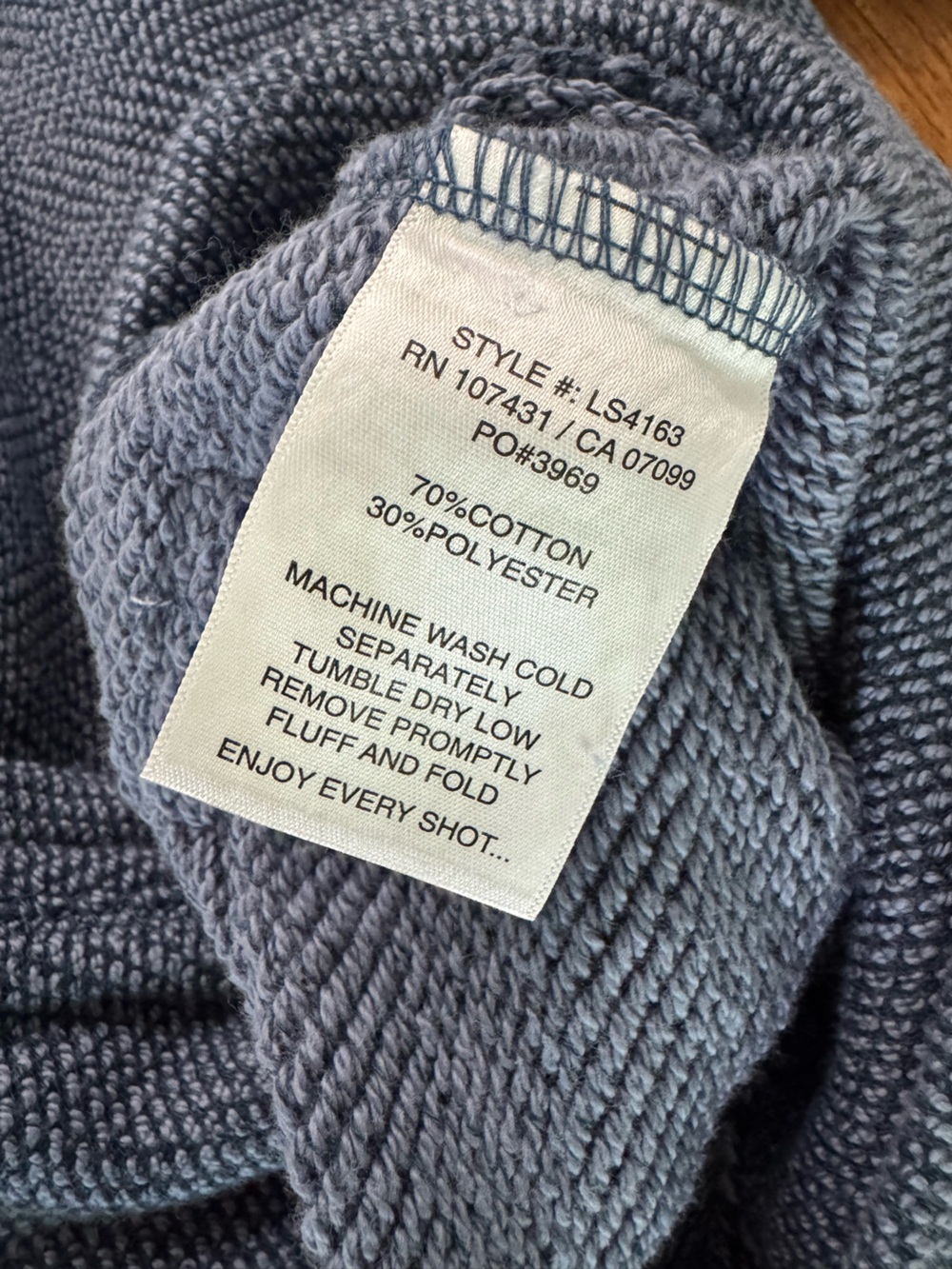 NWT Linksoul Coastal Terry Hoodie XL Blue Herringbone - Picture 10 of 12